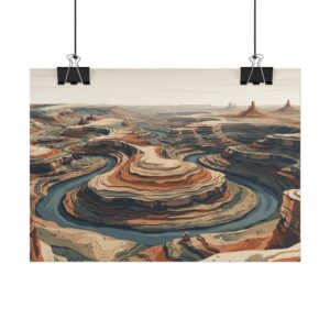 7096098275382735347_2048-1.jpeg Desert Canyon Rolled Poster — Retro Landscape Art Print
